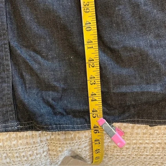 Oscar de la Renta for SWIRL Made USA 🇺🇸 Black Denim Shirt Dress Size M Vintage - Picture 11 of 13